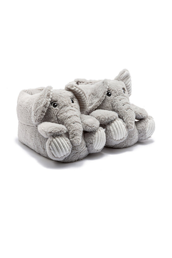 Elfi Kadın Hayvanlı Panduf Gri 3641