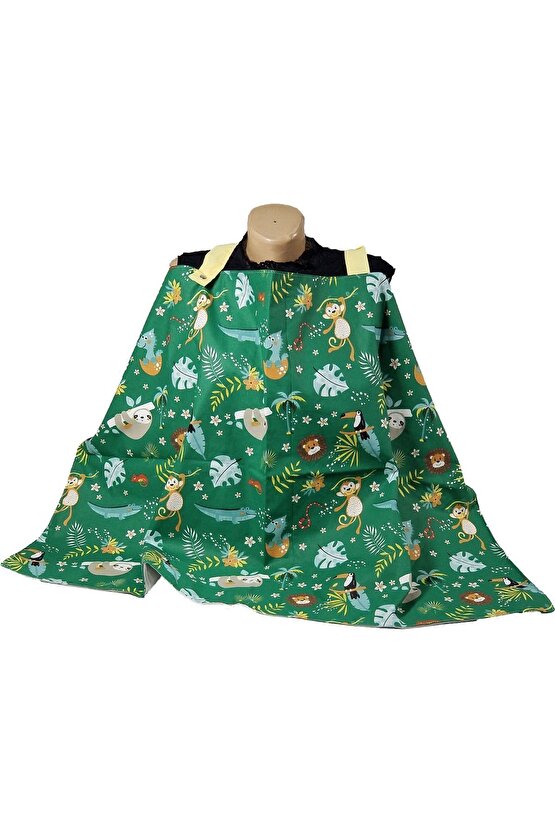 Emzirme Minderi, Emzirme Örtüsü, Düz Kafa Yastığı, Yeşil Figürlü 3 lü set Brimi Collection