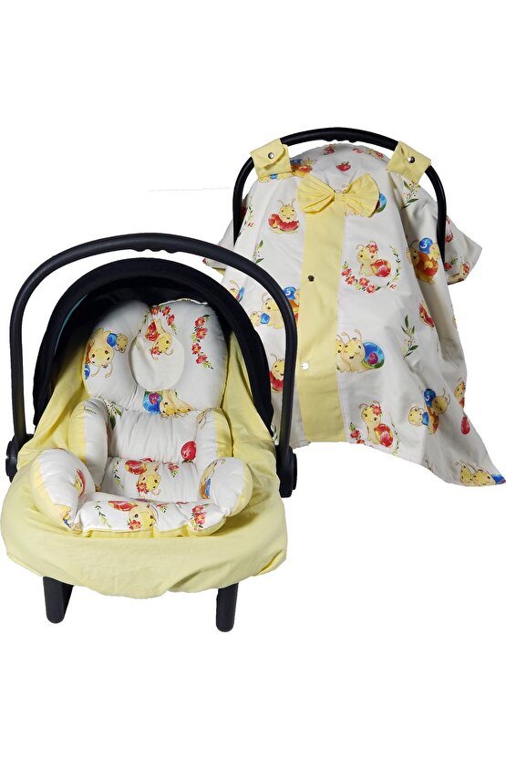 Puset Örtüsü, Puset Çarşafı, Ortopedik Puset Minderi 3 Lü Set BRİMİ COLLECTİON