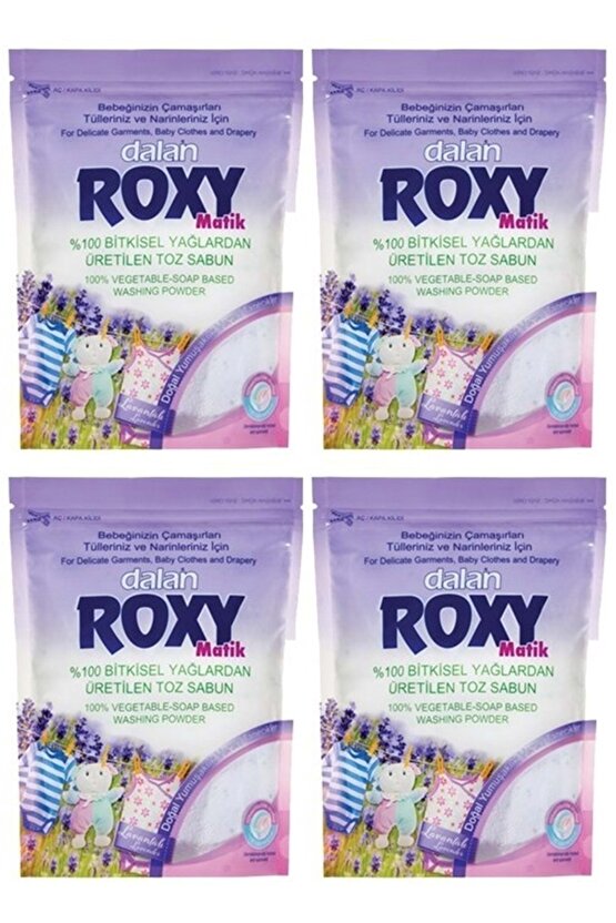 Roxy Bio Clean Matik Sabun Tozu 800gr Lavanta Bahçesi (4 LÜ SET) (104 YIKAMA)