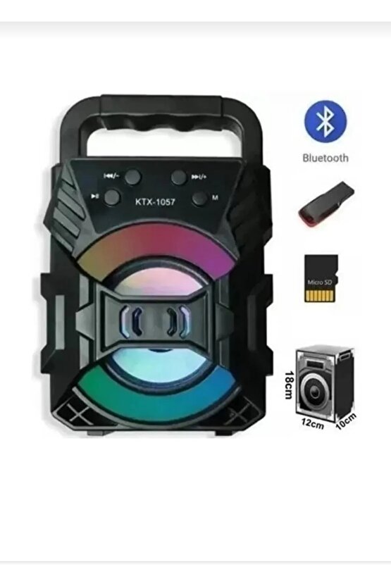 Siyah Dx-1057 Fm Radyolu Mini Taşınabilir Müzik Çalar Kutusu Bluetoothlu Ses Bombası İthalatçı Gar