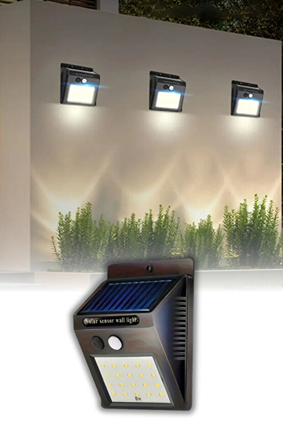 2 ADET Güneş Enerjili Bahçe Lambası Led Paket Bahçe Aplik Bahçe Lambası Bahçe Aydınlatma.