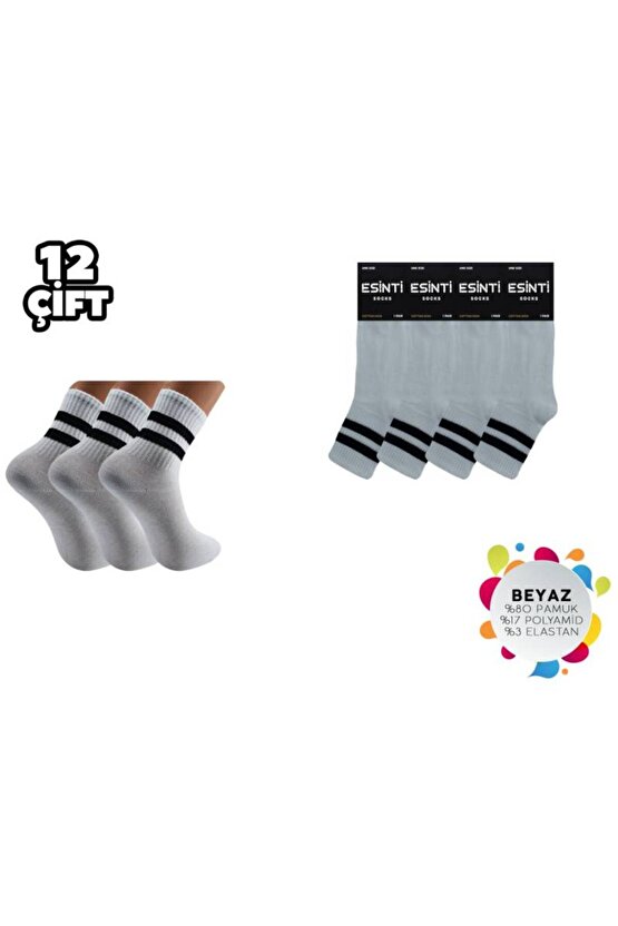 - Beyaz Çemberli Kolej Çorap 12li