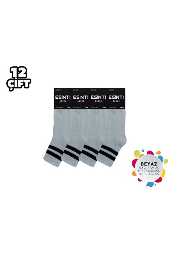 - Beyaz Çemberli Kolej Çorap 12li