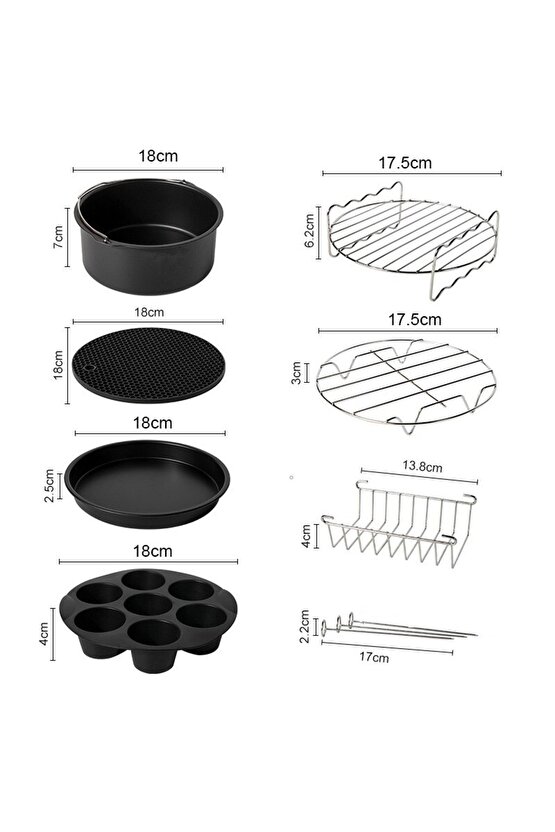 Akıllı Fritöz Airfryer Pişirme Aparatları Aksesuar Yağsız Kızartma Tavalar
