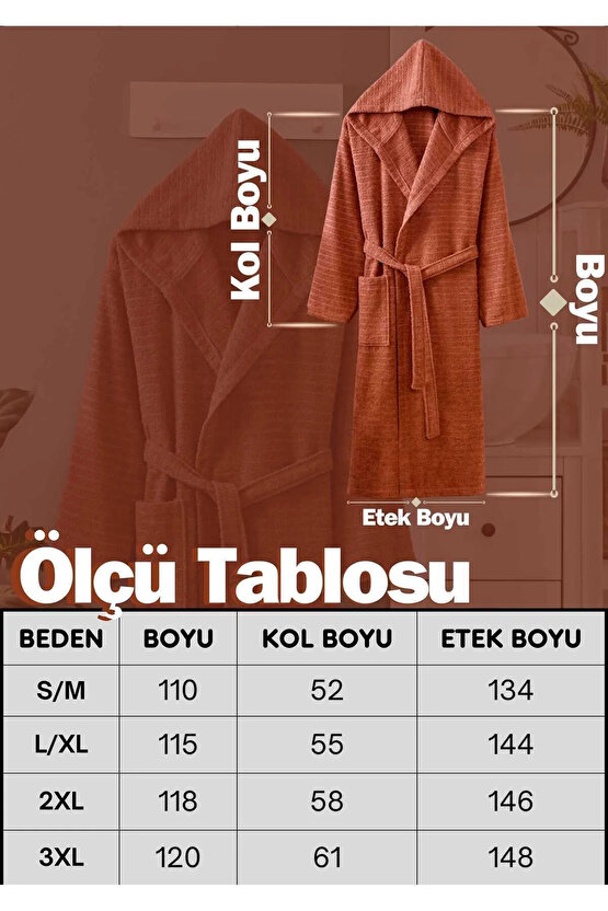 Pamuklu Kapüşonlu Unisex Bornoz