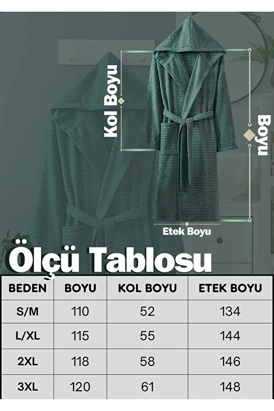 Pamuklu Kapüşonlu Unisex Bornoz