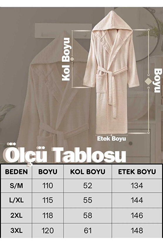Pamuklu Kapüşonlu Unisex Bornoz