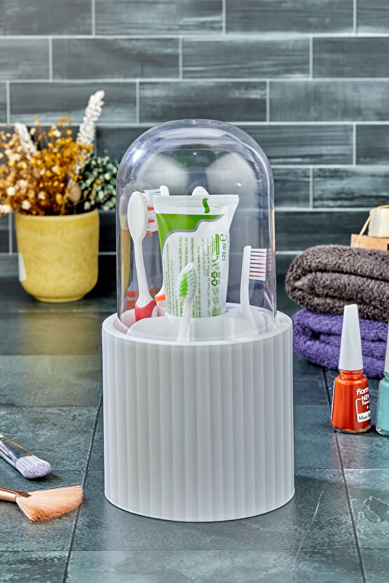 Şeffaf Kapaklı Diş Fırçalık Kutusu – Hijyenik Saklama, Banyo Organizer,Çok Amaçlı Saklama Kutusu