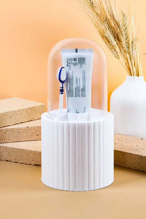 Şeffaf Kapaklı Diş Fırçalık Kutusu – Hijyenik Saklama, Banyo Organizer,Çok Amaçlı Saklama Kutusu