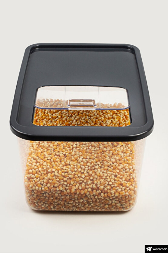 Mega Boy 10 Litre Sürgülü Kayar Kapaklı Erzak Saklama Kabı Seti Çok Amaçlı Buzdolabı Düzenleyici