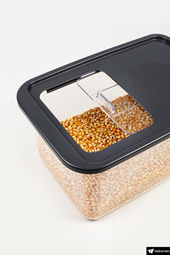 Mega Boy 10 Litre Sürgülü Kayar Kapaklı Erzak Saklama Kabı Seti Çok Amaçlı Buzdolabı Düzenleyici