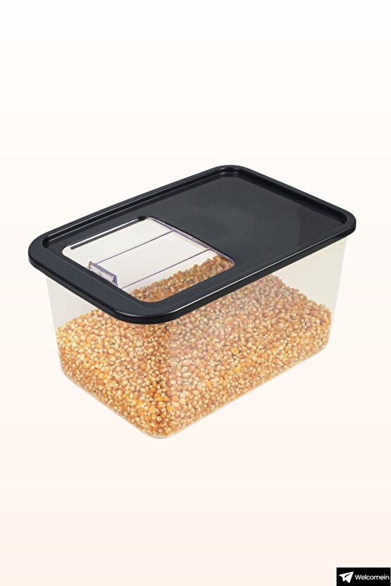 Mega Boy 10 Litre Sürgülü Kayar Kapaklı Erzak Saklama Kabı Seti Çok Amaçlı Buzdolabı Düzenleyici