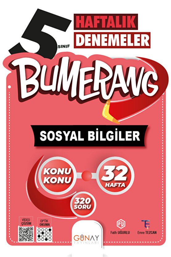 Yeni Müf. 5. Sınıf Sosyal Bilgiler Bumerang Haftalık Denemeler Güncel