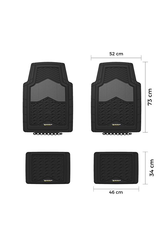 MC34891 Tüm Araçlara Uyumlu 4 Parça Üniversal 3D Havuzlu Oto Paspas