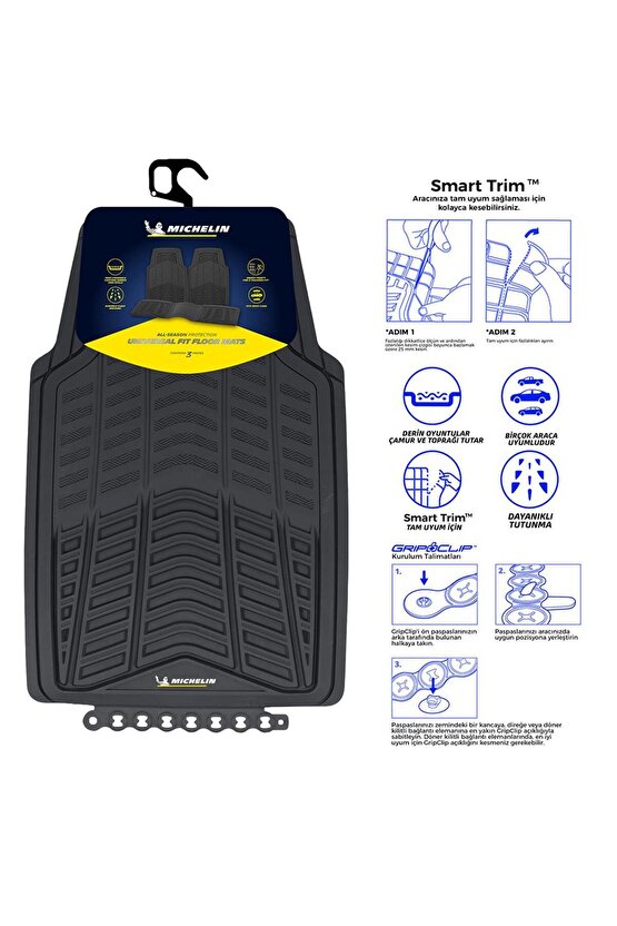 MC33863 Tüm Araçlara Uyumlu 3 Parça Üniversal 3D Havuzlu Oto Paspas