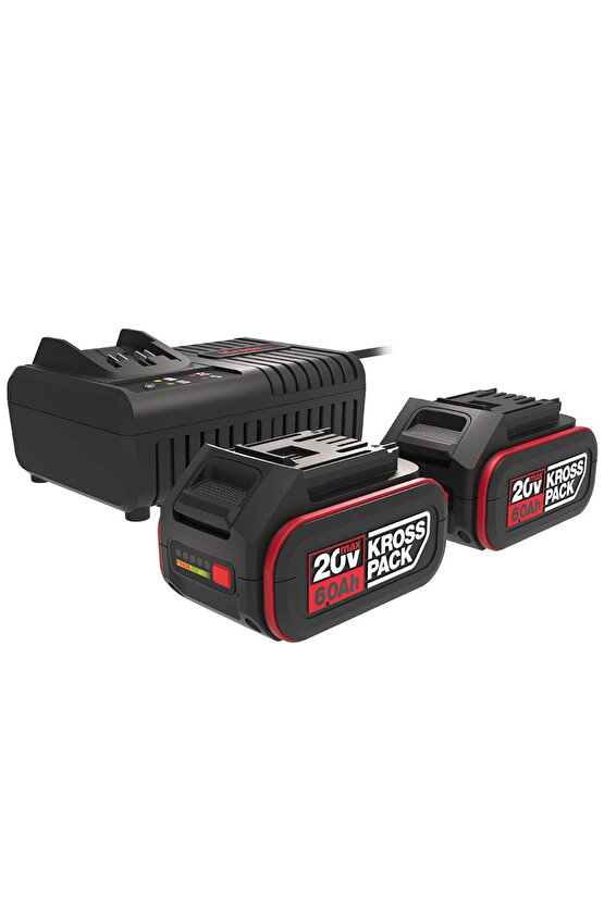 KAD22 20Volt 6.0Ah Kross Pack Li-ion Çift Akü ve Akü Şarj Cihazı