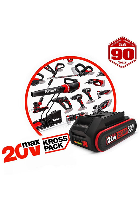 KAD22 20Volt 6.0Ah Kross Pack Li-ion Çift Akü ve Akü Şarj Cihazı