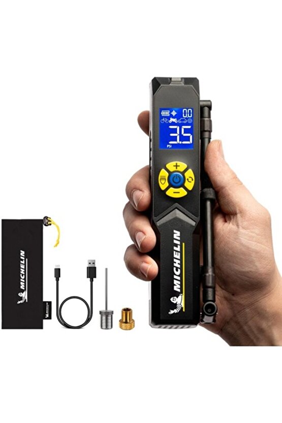 MC33382 Şarjlı Li-ion 150PSI Taşınabilir Dijital Basınç Göstergeli Led Aydınlatmalı Lastik