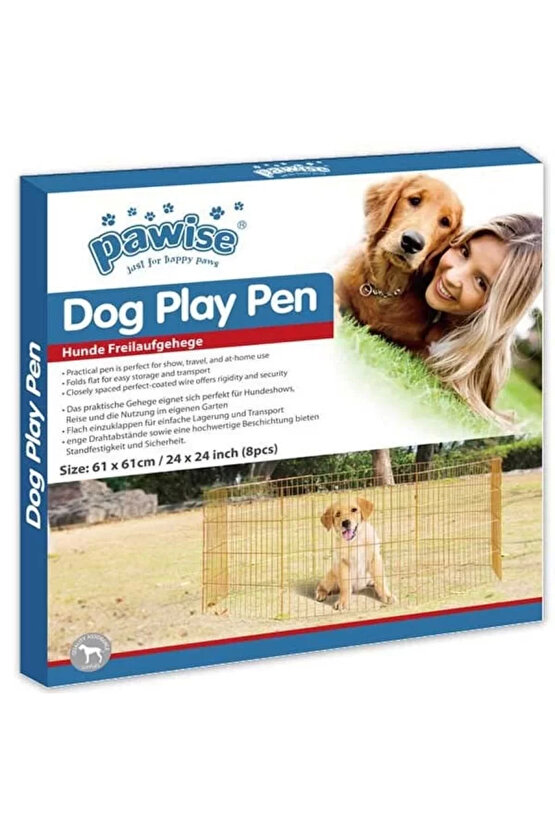 Art Pawise Metal Köpek Oyun Bahçesi Çiti 8 Parça 60X60 Cm Lab