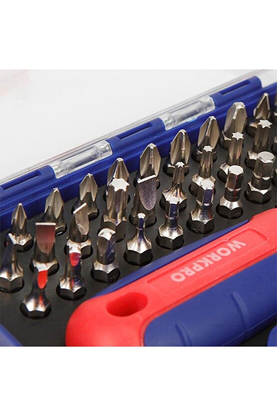 WP200517 38 Parça Profesyonel CR-V Cırcırlı Bits Tornavida Seti