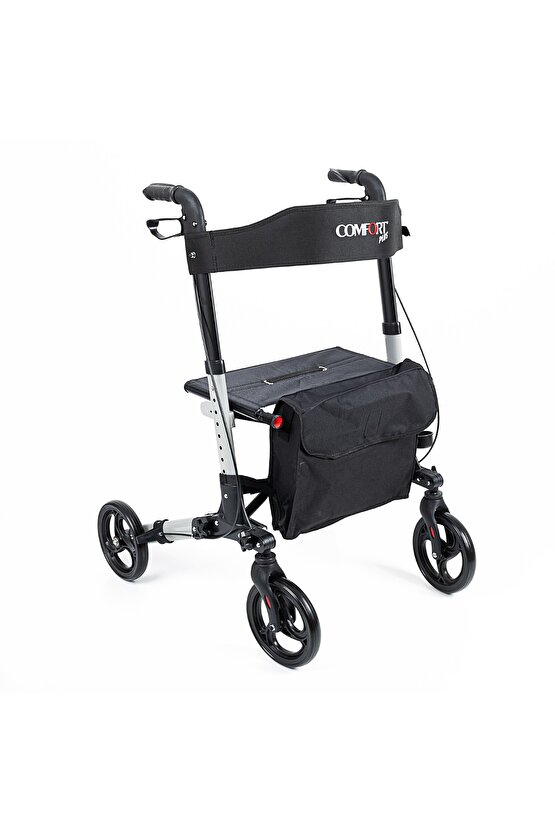 lüx yürüteç hafif 4 tekerli Alüminyum Tekerlekli Lüks Rolatör Frenli Oturaklı Yürüteç Katlanabilir