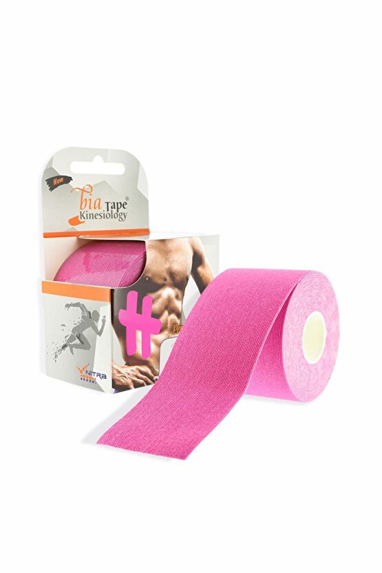 Bia Tape Kinesiology Ağrı Bandı 5cm*5 Metre Pembe