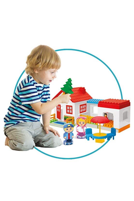 Tek Katlı Ev Blok Ev Yapma Lego Oyuncaklar Bir Çok Aksesuarı İle Birlikte 37 Parça