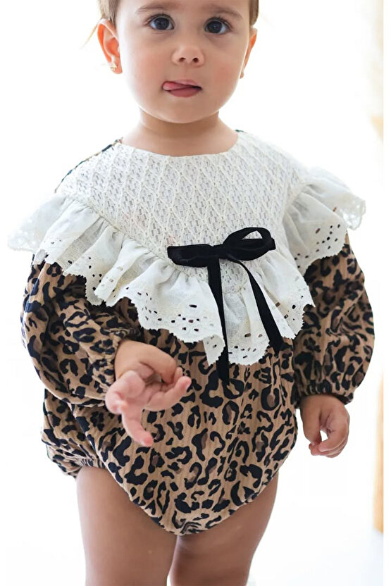 Kız Bebek Romper Kız Çocuk Romper Doğum Günü Parti Düğün Romper Dantelli Uzun Kol Romper