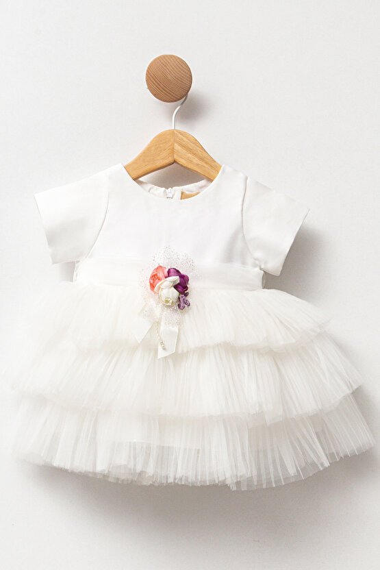 Kız Bebek Kız Çocuk Doğum Günü Parti Düğün Elbise Kısa Kol Kolsuz Fırfırlı Tüllü Tütülü Tütü Astarlı