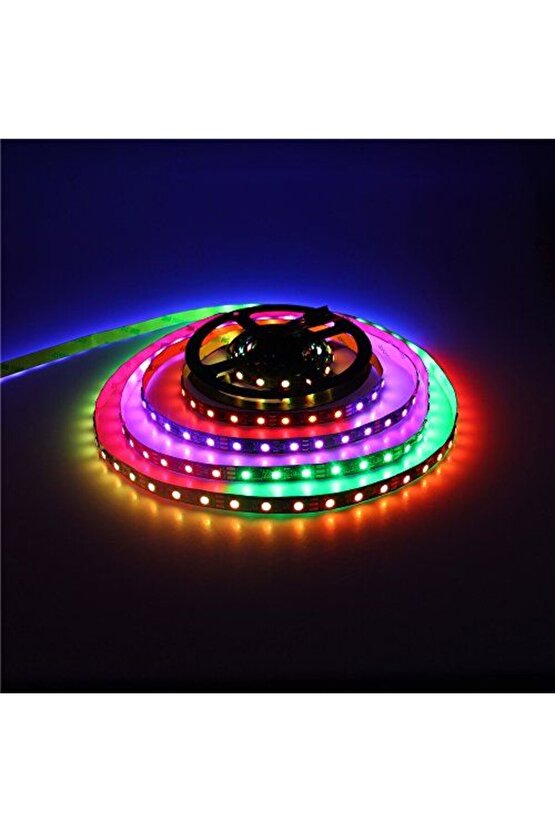 5 Metre Tak Çalıştır Kumandalı, 96 Renk RGB Şerit Led TV Ünitesi, Mutfak Tezgahı, Vitrin, Tavan Ledi