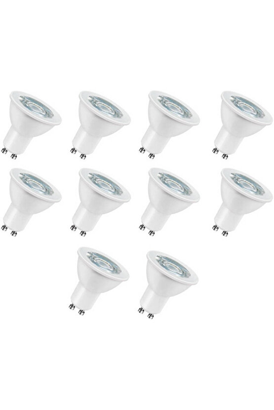 10 Adet 7 Watt 4000 Kelvin, Çok Kaliteli Gu10 Duy Led Ampul, Yüksek Lümen 4000 Kelvin Gu10 Duy Ampul