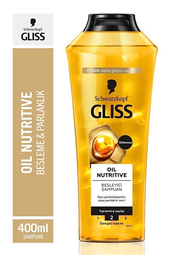 Oil Nutritive  Omega 9 ve Marula Yağı içeren Besleyici Şampuan 400 ml Yıpranmış Saçlar
