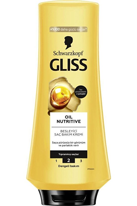 Oil Nutritive  Omega 9 ve Marula Yağı içeren Besleyici Saç Bakım Kremi 360 ml Yıpranmış Saçlar