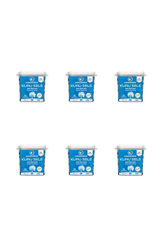 MARMARABİRLİK KURU SELE (XS) SİYAH ZEYTİN 6X400GR