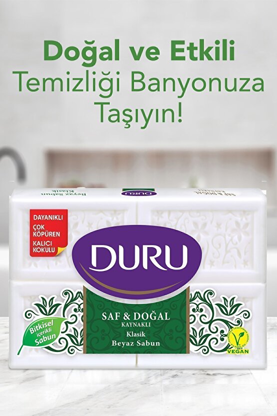 Kalıp Sabun Saf Doğal Klasik 4 Adet - Beyaz