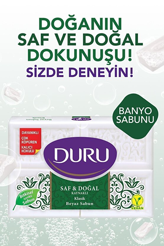 Kalıp Sabun Saf Doğal Klasik 4 Adet - Beyaz