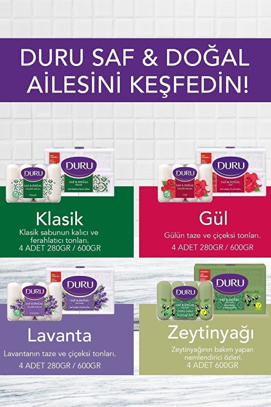 Kalıp Sabun Saf Doğal Klasik 4 Adet - Beyaz