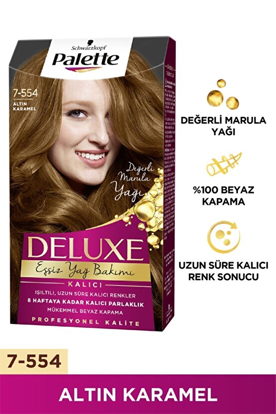 Deluxe Saç Boyası Yoğun Renkler 7-554 Altın Karamel