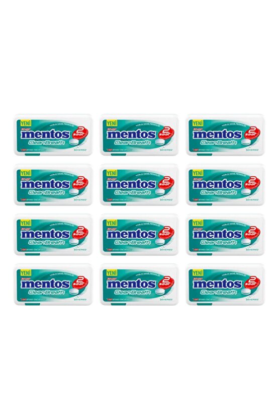 Clean Breath Yoğun Nane Nane Aromalı Tatlandırıcılı Tablet Şekerleme 21 g x 12 Adet