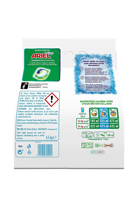 Dağ Esintisi Renklilere Özel 4,5 Kg Aquapudra Toz Çamaşır Deterjanı