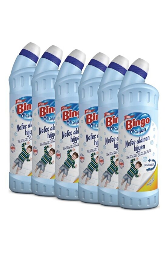 Oksijen Çamaşır Suyu 750 Ml Ferahlatan Hijyen Ekonomi Paketi 6lı