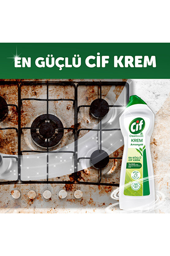 Krem Yüzey Temizleyici Amonyaklı Klor Boya Fosfat Paraben Içermez 750 ml 3 Adet