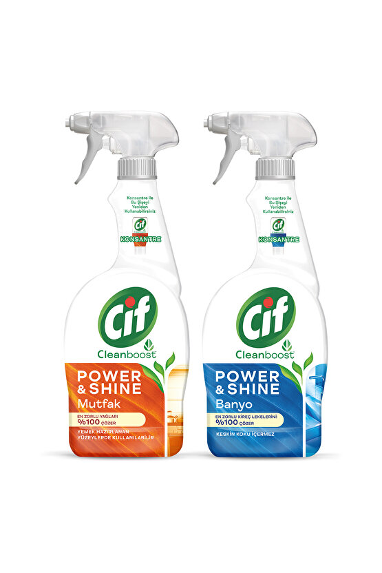 Sprey Temizleyici Power Shine Banyo 750ml 1adet Sprey Power Shine Mutfak 750ml 1adet