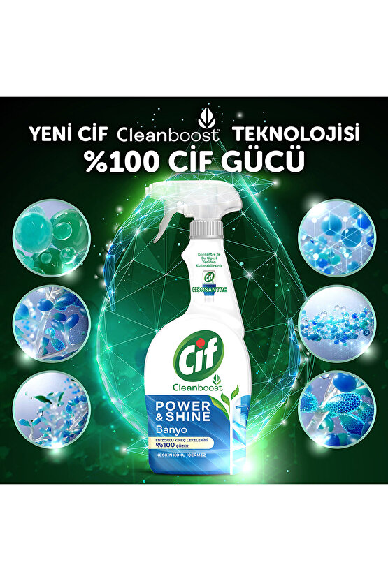 Sprey Temizleyici Power Shine Banyo 750ml 1adet Sprey Power Shine Mutfak 750ml 1adet