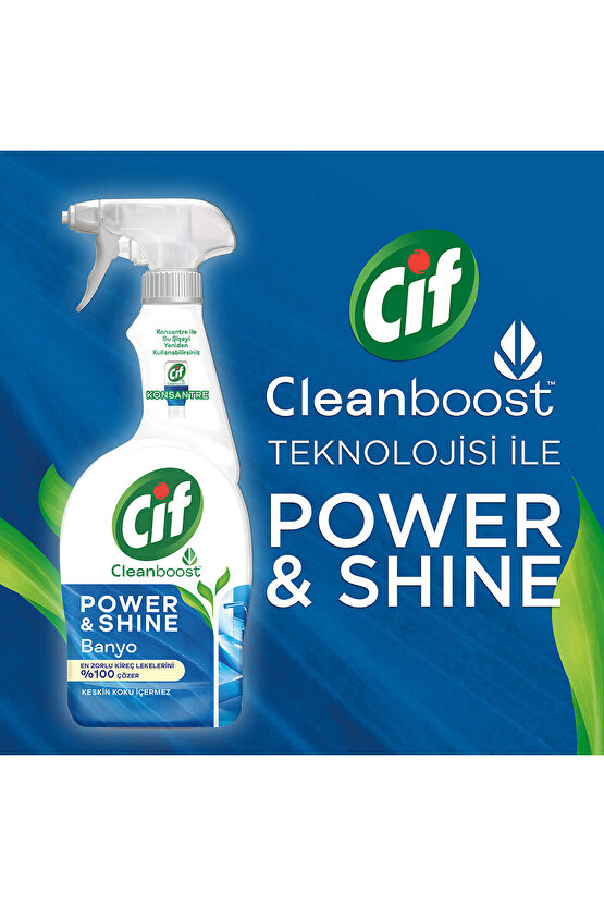 Sprey Temizleyici Power Shine Banyo 750ml 1adet Sprey Power Shine Mutfak 750ml 1adet
