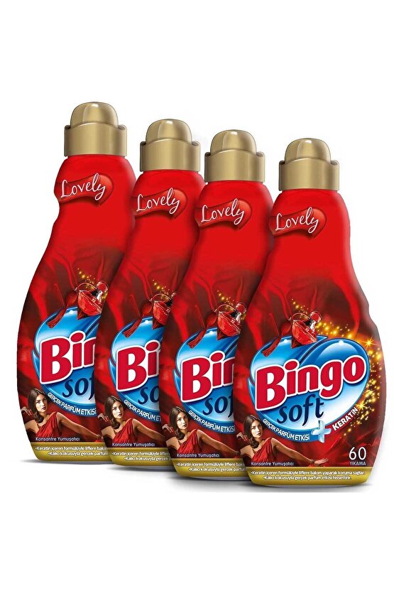 Soft Konsantre Çamaşır Yumuşatıcısı Lovely 1440 Ml - Ekonomi Paketi 4lü
