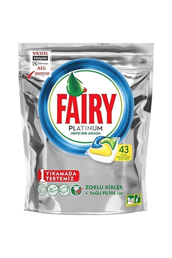 Platinum Bulaşık Makinesi Deterjanı Kapsülü 43 Yıkama Limon Kokulu