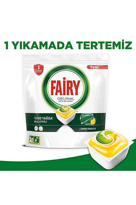 Hepsi Bir Arada 60 Yıkama Bulaşık Makinesi Deterjanı Kapsülü Limon Kokulu