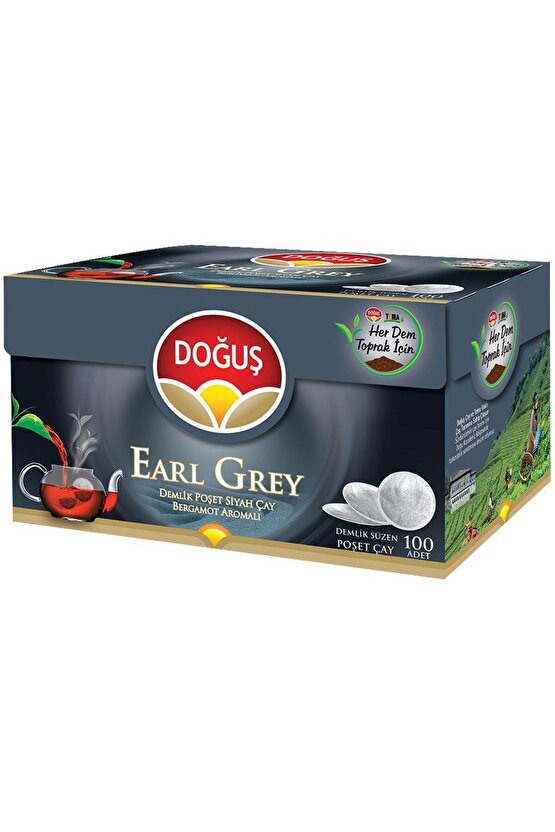Earl Grey Demlik Poşet Çay Bergamotlu 3.2 g x 100 Adet